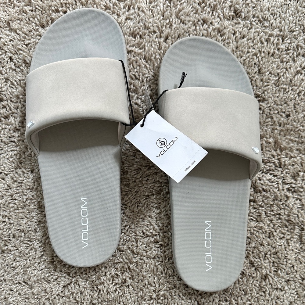 Volcom Women's Cream Slide Sandals